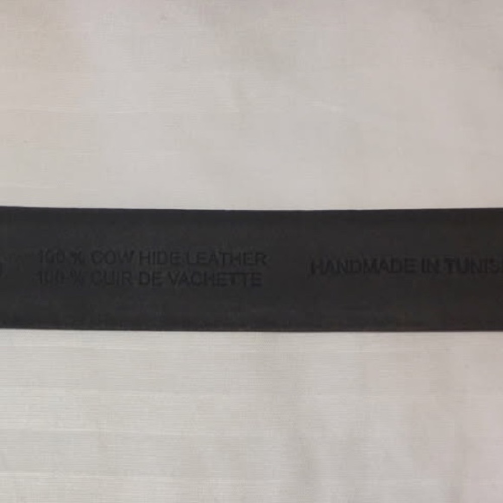 HUGO Black Leather Belt with Polished Silver Logo Buckles - Picture 4 of 6